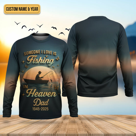 Joycorners Fishing In Heaven SPF Shirt, Custom Fishing Shirt, Presents For Fishermen, Fishing Memorial Gift