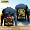 Joycorners I Just Wanna Drink Beer And Jerk My Rod SPF Shirts, Fishing Shirts For Men, Funny Fisherman Gift
