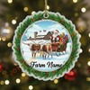 Joycorners Cattle Lover Christmas Santa Cow Family Ornament, Acrylic Ornament (7 Breed Options)