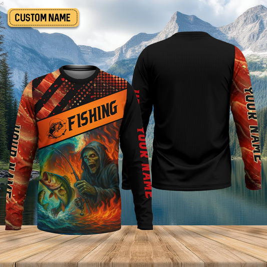 Joycorners Reaper Fishing Mens SFP Shirt, Fisherman Halloween Costume, Fisherman Gift, Fishing Shirts For Men