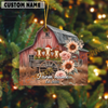 Joycorners Personalized Rustic Barn Black Angus Christmas Acrylic Ornament