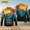 Joycorners Jesus Is My Savior Fishing Is My Therapy SPF Shirts, Jesus Fishing Shirt, Fishing Shirts For Men