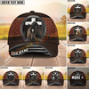 Joycorners Rustic Christian Horse & Cross Western Leather Texture Personalized Name Cap (8 Breeds)
