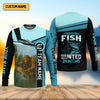 Joycorners Hooked On Fish, Largemouth Bass Fishing, Funny Fishing Shirt, UV Protection Clothing, Mens Casual Shirts