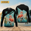 Joycorners Flamingo Fishing, Hooded UPF Shirt, Funny Fishing Shirt, Men Jersey, Presents For Fishermen