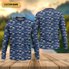 Joycorners Blue Fish Pattern Performance Fishing Shirts, SPF Shirt For Men, Hooded Fishing Shirt, Fishing Shirts For Men