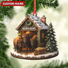 Joycorners Personalized Acrylic Bison Christmas Ornament – Custom Buffalo Barn Holiday Decor MT1111