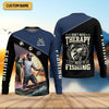 Joycorners Fishing Shirts, I Don't Need Therapy I Just Need To Go Fishing, SPF Long Sleeve Shirts, Fishing Shirts For Men