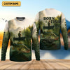 Joycorners Born To Fish Forced To Work Fishing SPF Shirts, Custom Fishing Shirts, Fishing Shirts For Men, Funny Fisherman Gift