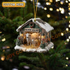Joycorners Cattle House Christmas Cow Family Ornament, Acrylic Ornament (8 Breed Options)
