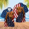Joycorners Patriotic Cows Wrapped In American Flag 3D Hawaiian Shirt (10 Breeds)