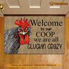 Joycorners Chicken Doormat, Welcome To Our Coop We Are All Cluckin Crazy Gift For Chicken Lovers, New Home Gift, Housewarming Gift, Chicken Decor LM0210