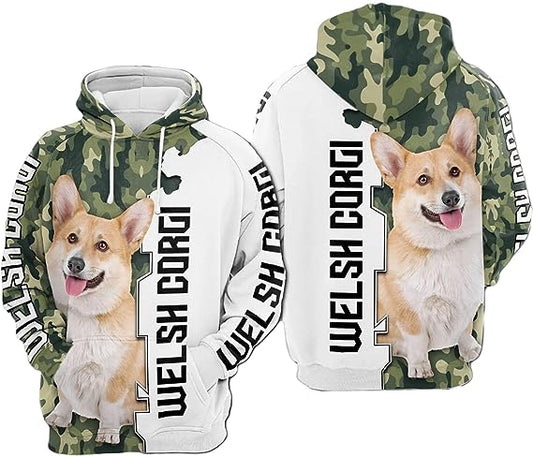 Joycorners Welsh-Corgi Camo 3D Custom Name And Dog Full Print Shirts