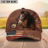 Joycorners Cattle American Flag Personalized Name 3D Hat