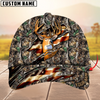 Joycorners Deer Hunting Eternity Cracked Flag Multicolor Personalized Name 3D Cap