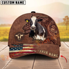 Joycorners Cattle American Flag Personalized Name 3D Hat