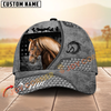 Joycorners Horse Gray Leather Woven Personalized Name 3D Hat