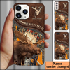 Joycorners Moose Hunting Leather Pattern Personalized Name Phone Case (4 colors)