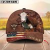 Joycorners Cattle American Flag Personalized Name 3D Hat