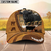 Joycorners Cow Brown Leather Farm Personalized Name 3D Hat
