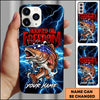 Joycorners Fishing Phone Case Hooked On Freedom Lightning Art Personalized Name 3D Phone Case (10 Fish Species)
