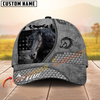 Joycorners Horse Gray Leather Woven Personalized Name 3D Hat