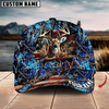 Joycorners American Flag Hunting Deer Crack Camo Pattern Multicolor Option Personalized Cap