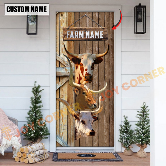 Joycorners Personalized Name TX Longhorn Door Cover