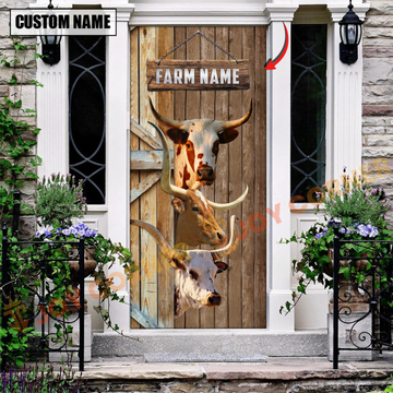Joycorners Personalized Name TX Longhorn Door Cover