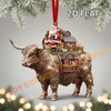 Joycorners Christmas Gifts Cow Carry Farm Ornament, Acrylic Ornament (8 Breed Options)