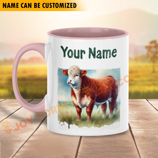 Joycorners Hereford Personalized Name Two Tone Mug