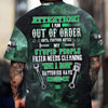 Joycorners Attention Out of Order Funny Mechanic Shirt, Stupid People Cleaner Quote Graphic Shirt, Gift for Auto Enthusiasts & Mechanics PT2609