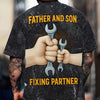 Joycorners Father And Son Mechanic T Shirt Fixing Partner Auto Repair Garage Workwear Tee Funny Car Repair Shirt Fathers Day Birthday Gift For Dad PT2609