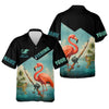 Joycorners Flamingo Fishing, Hooded UPF Shirt, Funny Fishing Shirt, Men Jersey, Presents For Fishermen