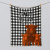 Joycorners Black And White Plaid Custom Name Farm Name Blanket
