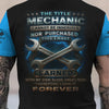 Joycorners Personalized Mechanic Shirt, The Title Mechanic I Have Earned With My Own Blood Sweat And Tears, Mechanic Uniforms, Gift For Men PT2609