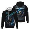 Joycorners Personalized T-Shirt I Am A Grumpy Old Mechanic Blue Flame Grim Reaper Design Shirt For Mechanics PT2609