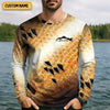 Joycorners Yellow Fish Scale Fishing UPF Shirts, Custom Fishing Shirt, Gift For Fisherman, Mens Casual Shirts