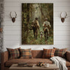 Joycorner Hunters with Dog Deep Forest Traditional Painting Canvas