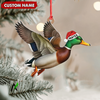 Joycorners Personalized Flying Duck Acrylic Ornament – Custom Name Christmas Acrylic Gift for Hunters MT1111