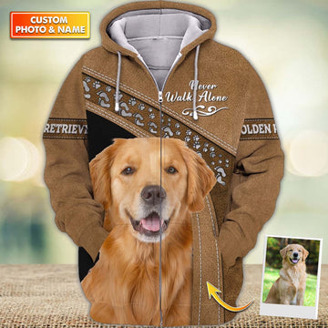 Joycorners Golden Retriever Lover Never Walk Alone 3D Custom Name And Dog Full Print Shirts