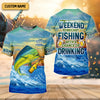 Joycorners Weekend Forecast Fishing With A Chance Of Drinking Men's Fishing Shirt, Mahi Fishing Shirt, UPF Fishing Shirt