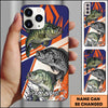 Joycorner Fishing Dynamic Splash Comic Style Personalized Name 3D Phone Case (10 Fish Species)