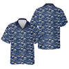 Joycorners Blue Fish Pattern Performance Fishing Shirts, SPF Shirt For Men, Hooded Fishing Shirt, Fishing Shirts For Men