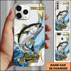 Joycorners Fishing Phone Case Splash Water Gold Lightning Pattern Personalized Name Phone Case (8 Fish Species)