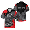 Joycorners Black Red Bass Fishing Tournament Fishing Shirts, SPF Shirt For Men, Gift For Fisherman