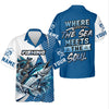 Joycorners Skeleton Fishing Shirts, Where The Sea Meets The Soul, SPF Long Sleeve Shirts, Fishing Shirts For Men