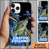 Joycorners Crappie Splash Water Lightning Stripe Dark Blue Art Golden Line  Personalized Name Phone Case