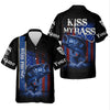 Joycorners Kiss My Bass Patriotic Fishing Shirt, SPF Shirt, Funny Fishing Shirt, Fishing Shirts For Men, Bass Fishing