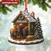 Joycorners Personalized Acrylic Bison Christmas Ornament – Custom Buffalo Barn Holiday Decor MT1111